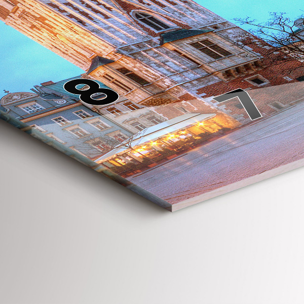 Horloge rectangulaire horizontale Place du marché principal de Cracovie