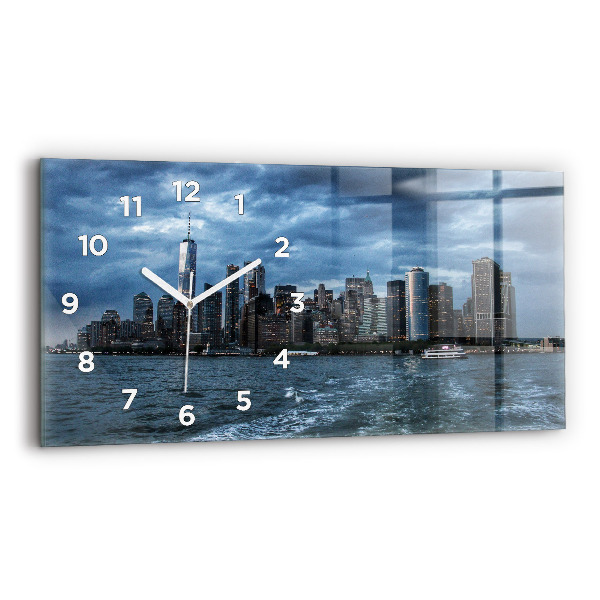 Horloge murale horizontale Panorama de la ville de New York