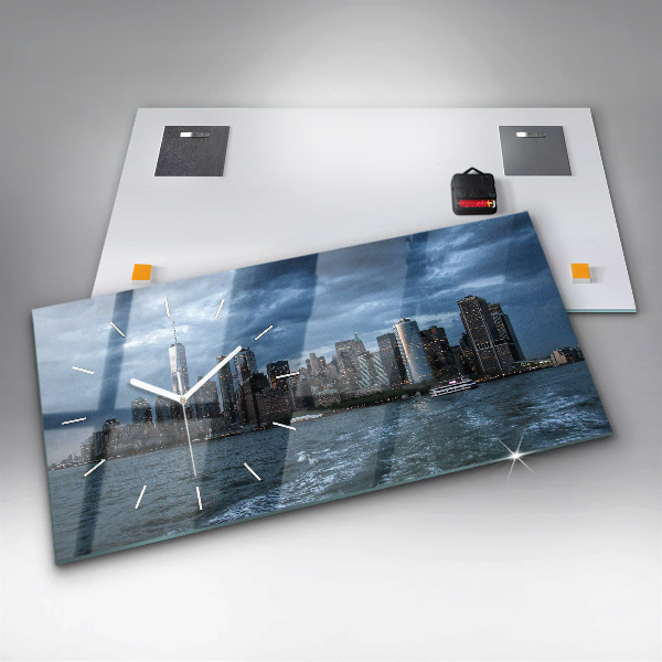 Horloge murale horizontale Panorama de la ville de New York