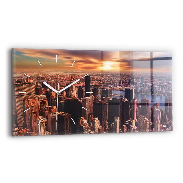 Horloge murale horizontale Panorama de la ville ouest