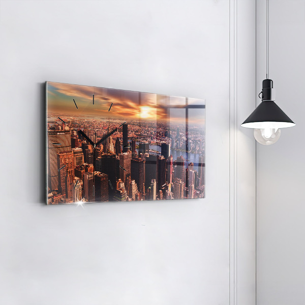 Horloge murale horizontale Panorama de la ville ouest