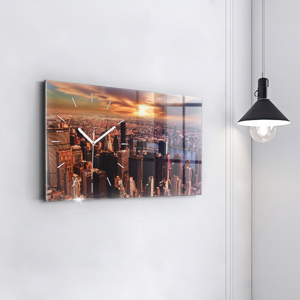 Horloge murale horizontale Panorama de la ville ouest