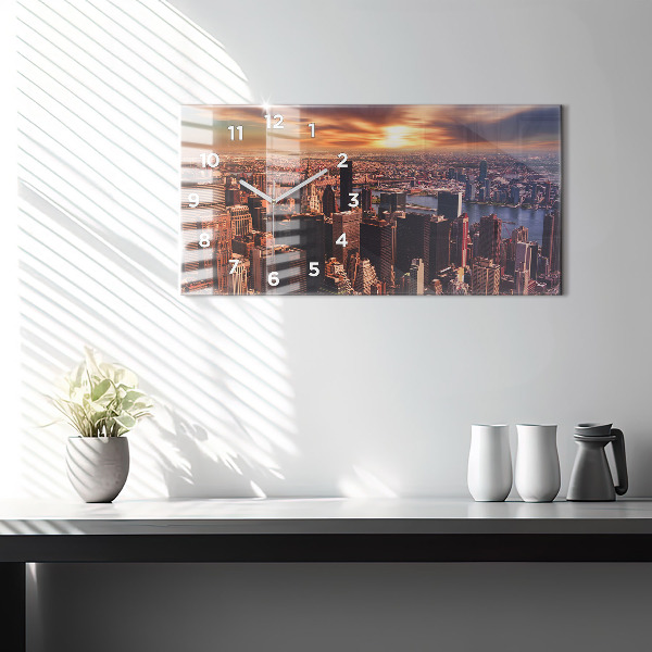Horloge murale horizontale Panorama de la ville ouest