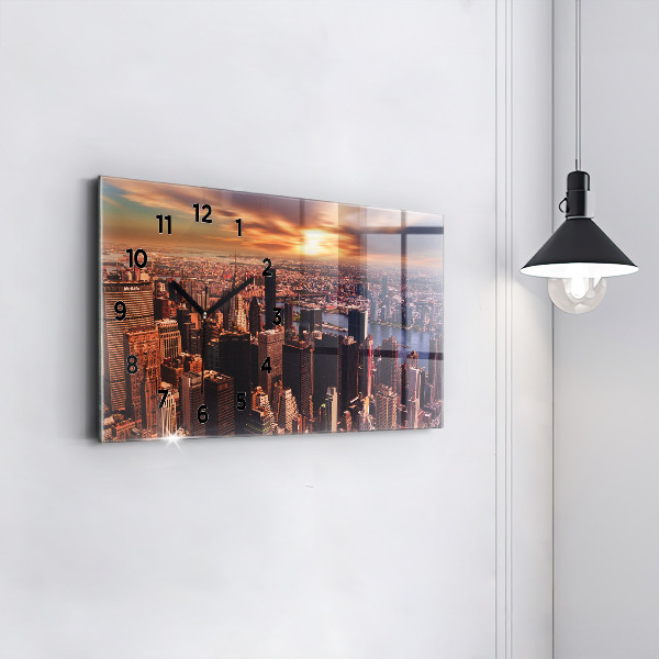Horloge murale horizontale Panorama de la ville ouest