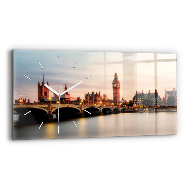 Horloge murale horizontale Panorama de Big Ben à Londres