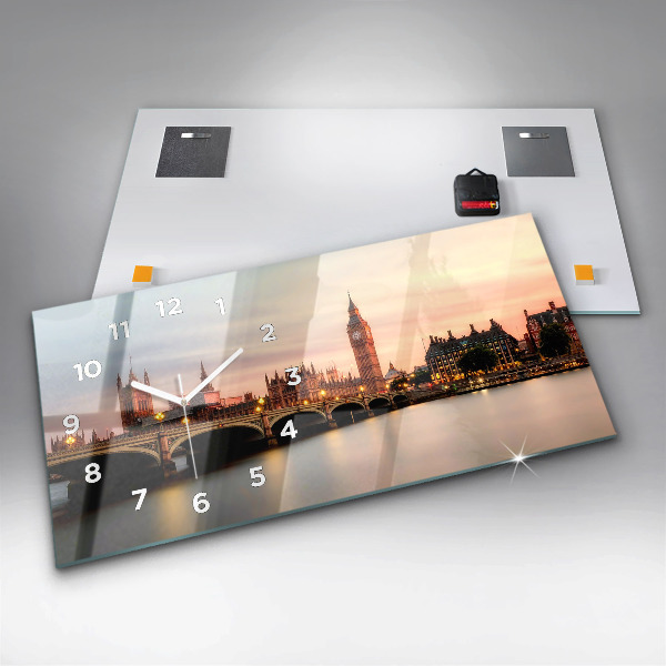 Horloge murale horizontale Panorama de Big Ben à Londres