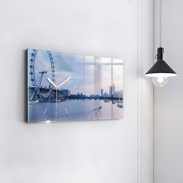 Horloge murale horizontale Panorama de la ville du London Eye