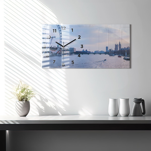 Horloge murale horizontale Panorama de la ville du London Eye
