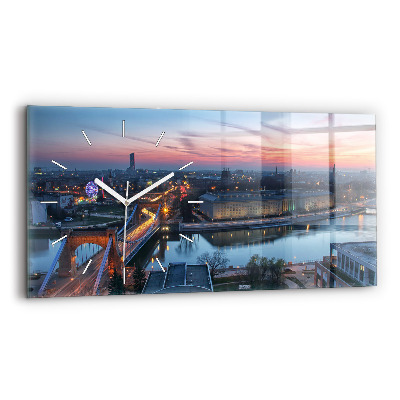 Horloge rectangulaire horizontale 'Wroclaw vu d''un drone'