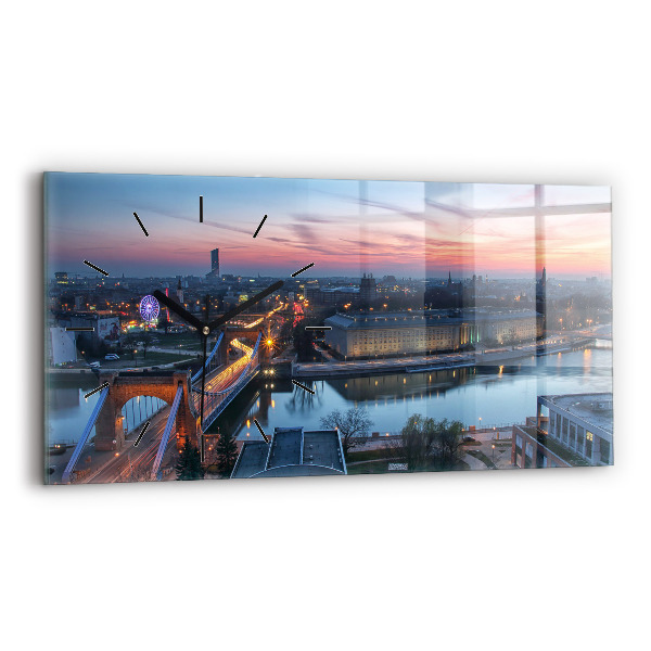 Horloge rectangulaire horizontale 'Wroclaw vu d''un drone'