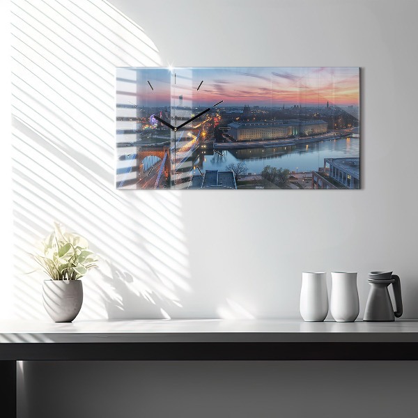 Horloge rectangulaire horizontale 'Wroclaw vu d''un drone'