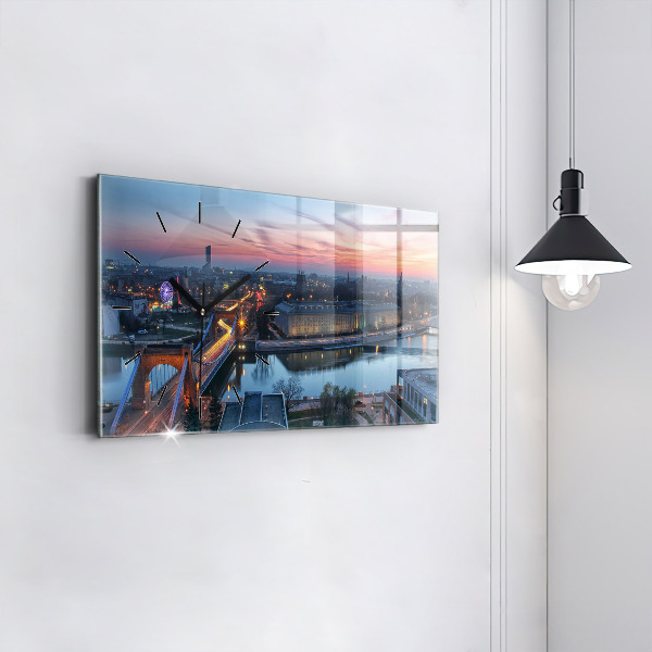 Horloge rectangulaire horizontale 'Wroclaw vu d''un drone'