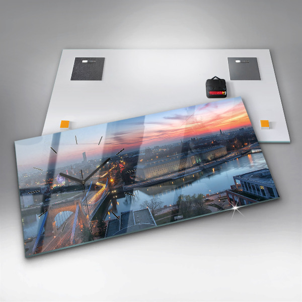 Horloge rectangulaire horizontale 'Wroclaw vu d''un drone'