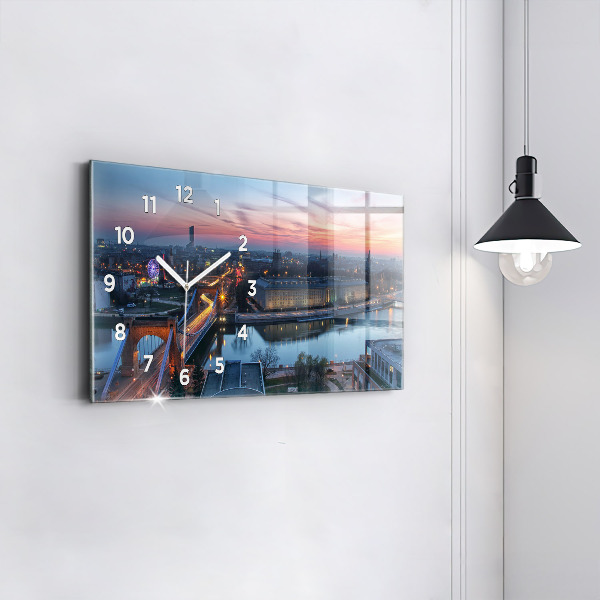 Horloge rectangulaire horizontale 'Wroclaw vu d''un drone'