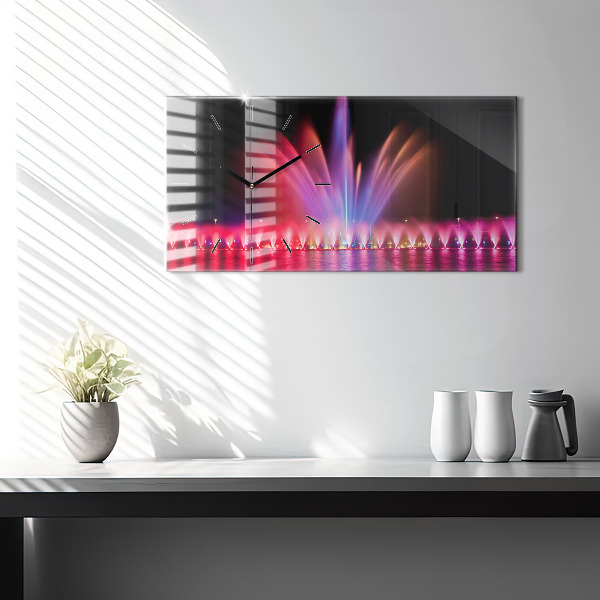 Horloge rectangulaire horizontale Fontaine de Wroclaw la nuit