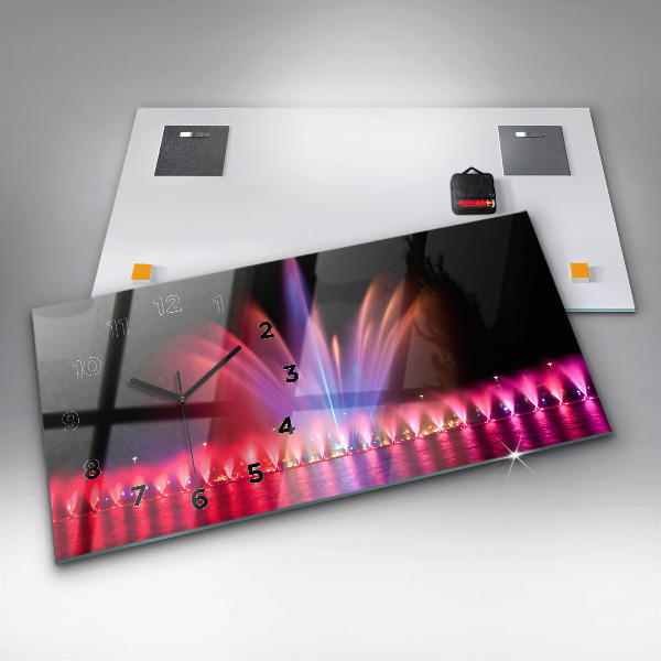 Horloge rectangulaire horizontale Fontaine de Wroclaw la nuit