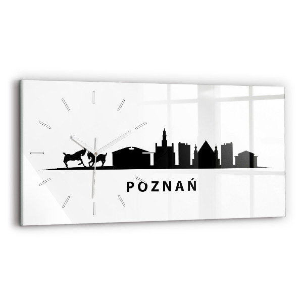 Horloge murale horizontale Graphiques panoramiques de Poznan