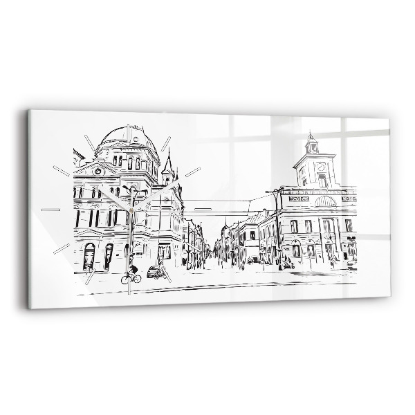 Horloge murale horizontale Illustration de la ville de Poznań