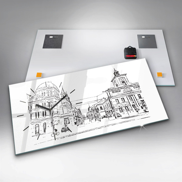 Horloge murale horizontale Illustration de la ville de Poznań