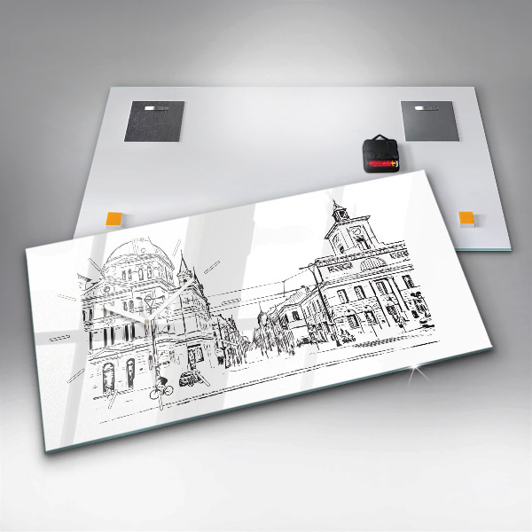 Horloge murale horizontale Illustration de la ville de Poznań