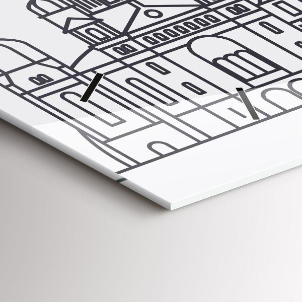 Horloge rectangulaire horizontale Panorama architectural de Lodz