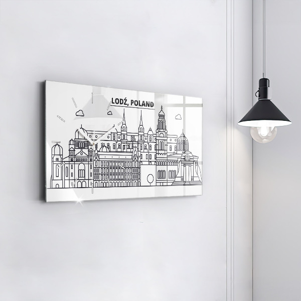 Horloge rectangulaire horizontale Panorama architectural de Lodz