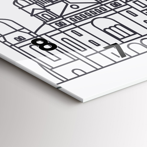 Horloge rectangulaire horizontale Panorama architectural de Lodz