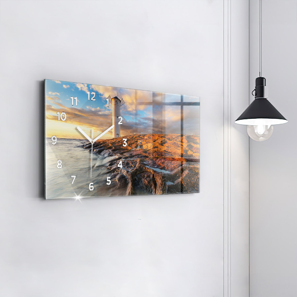Horloge rectangulaire horizontale Le phare et la mer Baltique