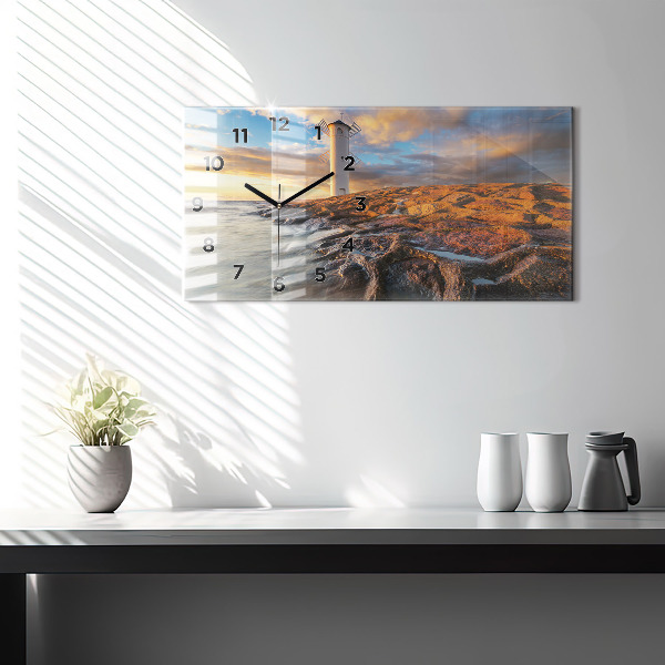 Horloge rectangulaire horizontale Le phare et la mer Baltique