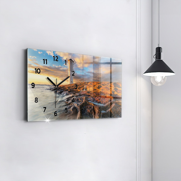 Horloge rectangulaire horizontale Le phare et la mer Baltique