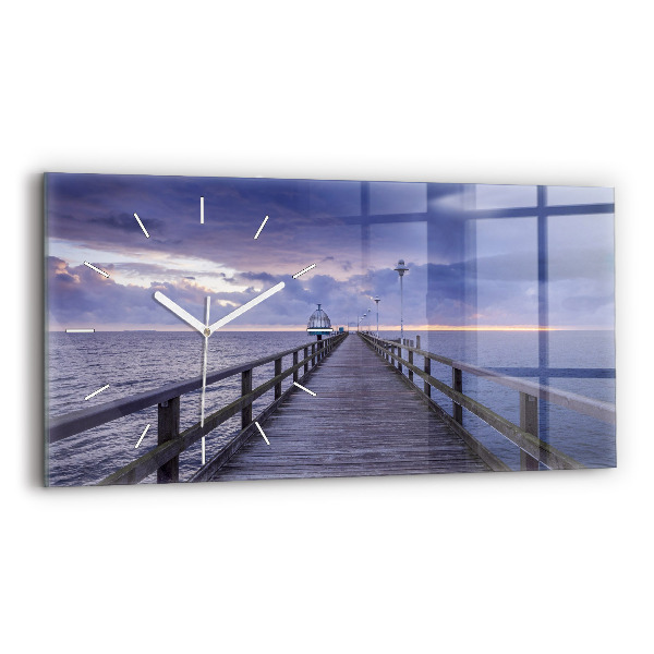 Horloge murale horizontale Jetée sur la mer Baltique