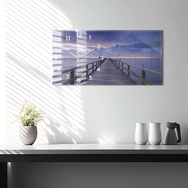 Horloge murale horizontale Jetée sur la mer Baltique