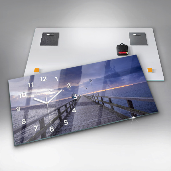 Horloge murale horizontale Jetée sur la mer Baltique