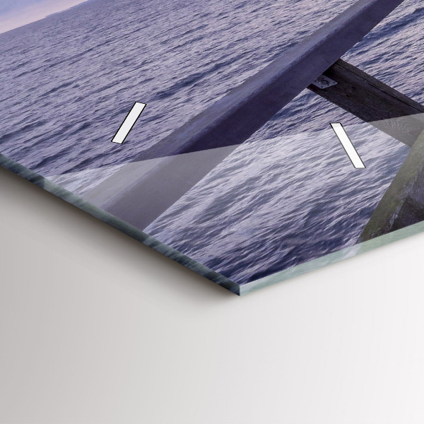 Horloge murale horizontale Jetée sur la mer Baltique