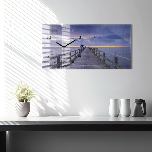 Horloge murale horizontale Jetée sur la mer Baltique