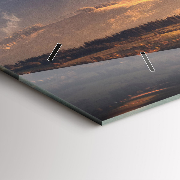 Horloge murale horizontale Les Tatras dans un panorama de montagne en hiver