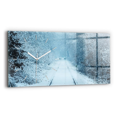 Horloge murale horizontale Cerf sur les rails