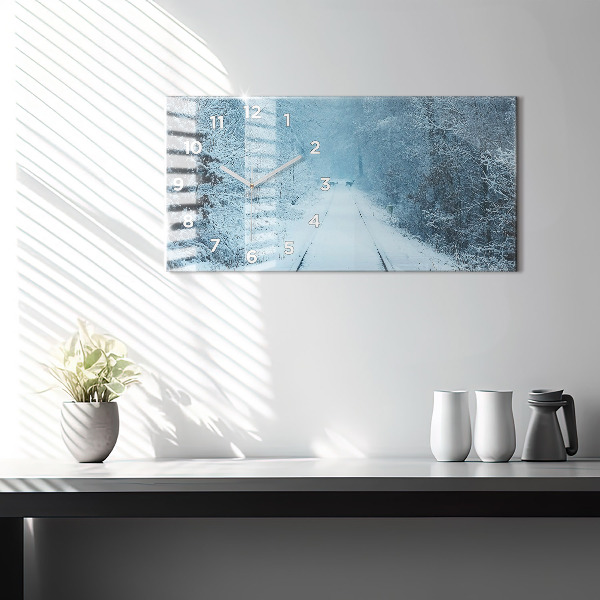 Horloge murale horizontale Cerf sur les rails