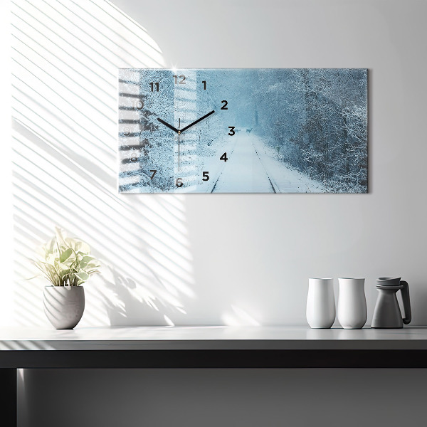 Horloge murale horizontale Cerf sur les rails