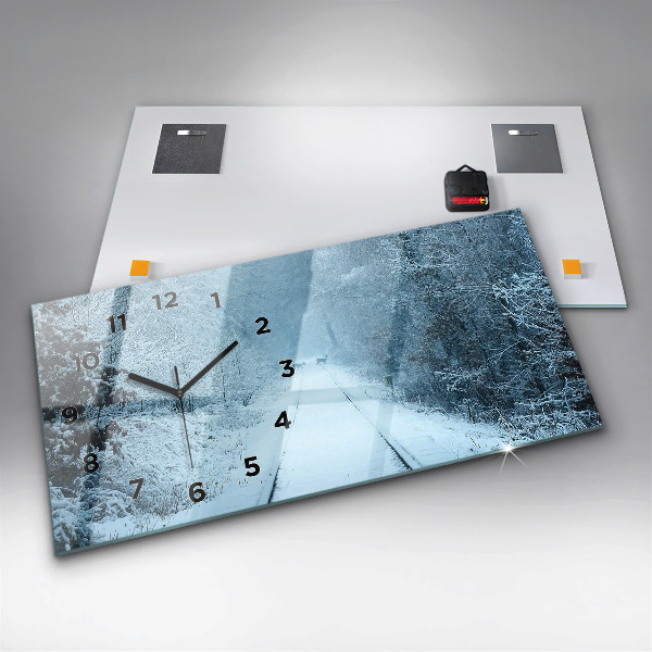 Horloge murale horizontale Cerf sur les rails
