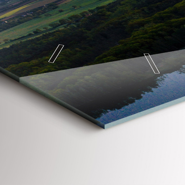 Horloge murale horizontale Vue aérienne du lac