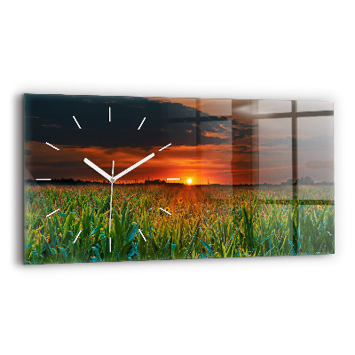 Horloge murale horizontale Tournesols dans le pré