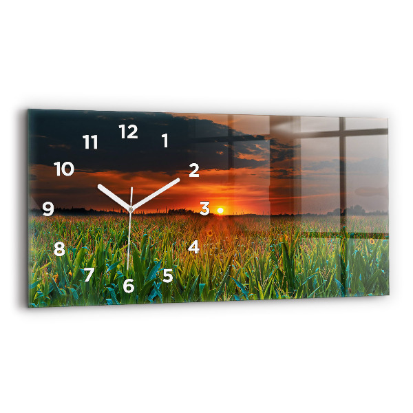Horloge murale horizontale Tournesols dans le pré