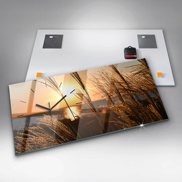 Horloge murale horizontale 'Le blé à l''heure d''or'