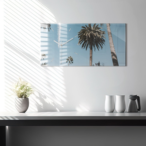 Horloge murale horizontale Palmiers à Los Angeles