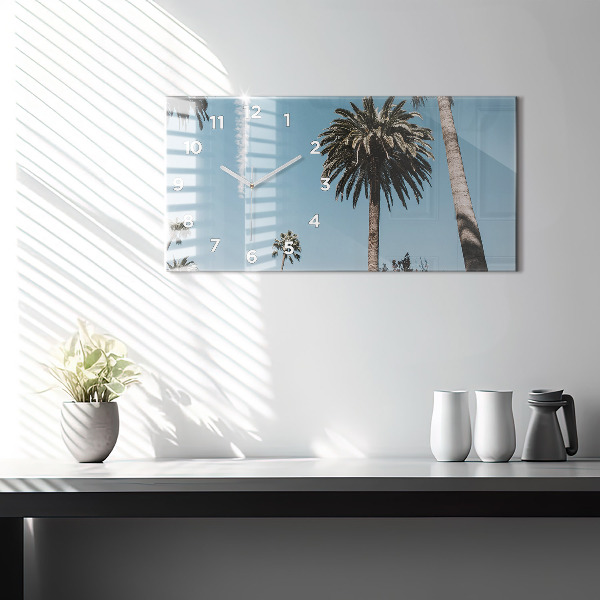 Horloge murale horizontale Palmiers à Los Angeles