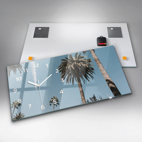 Horloge murale horizontale Palmiers à Los Angeles