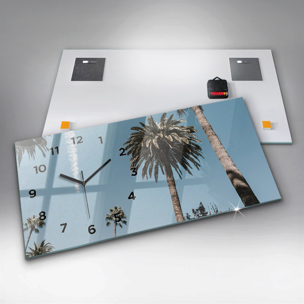 Horloge murale horizontale Palmiers à Los Angeles