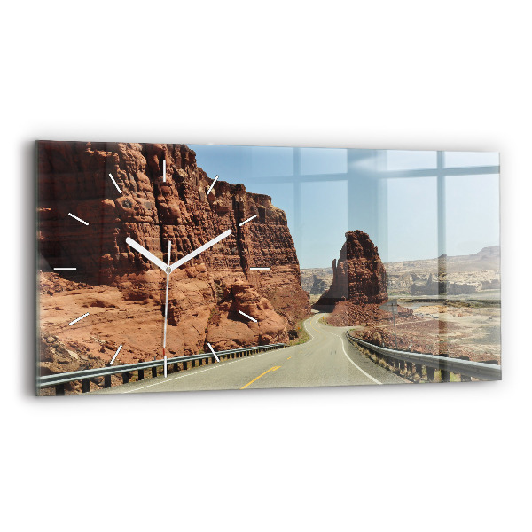 Horloge murale horizontale La Route 66 aux États-Unis