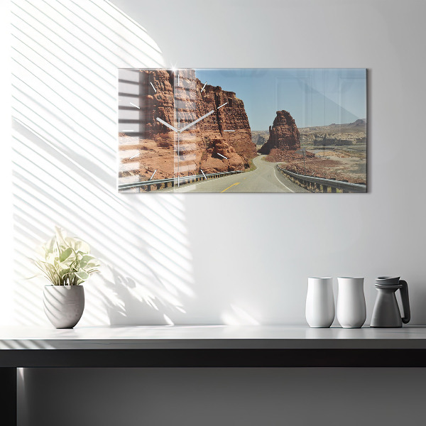 Horloge murale horizontale La Route 66 aux États-Unis